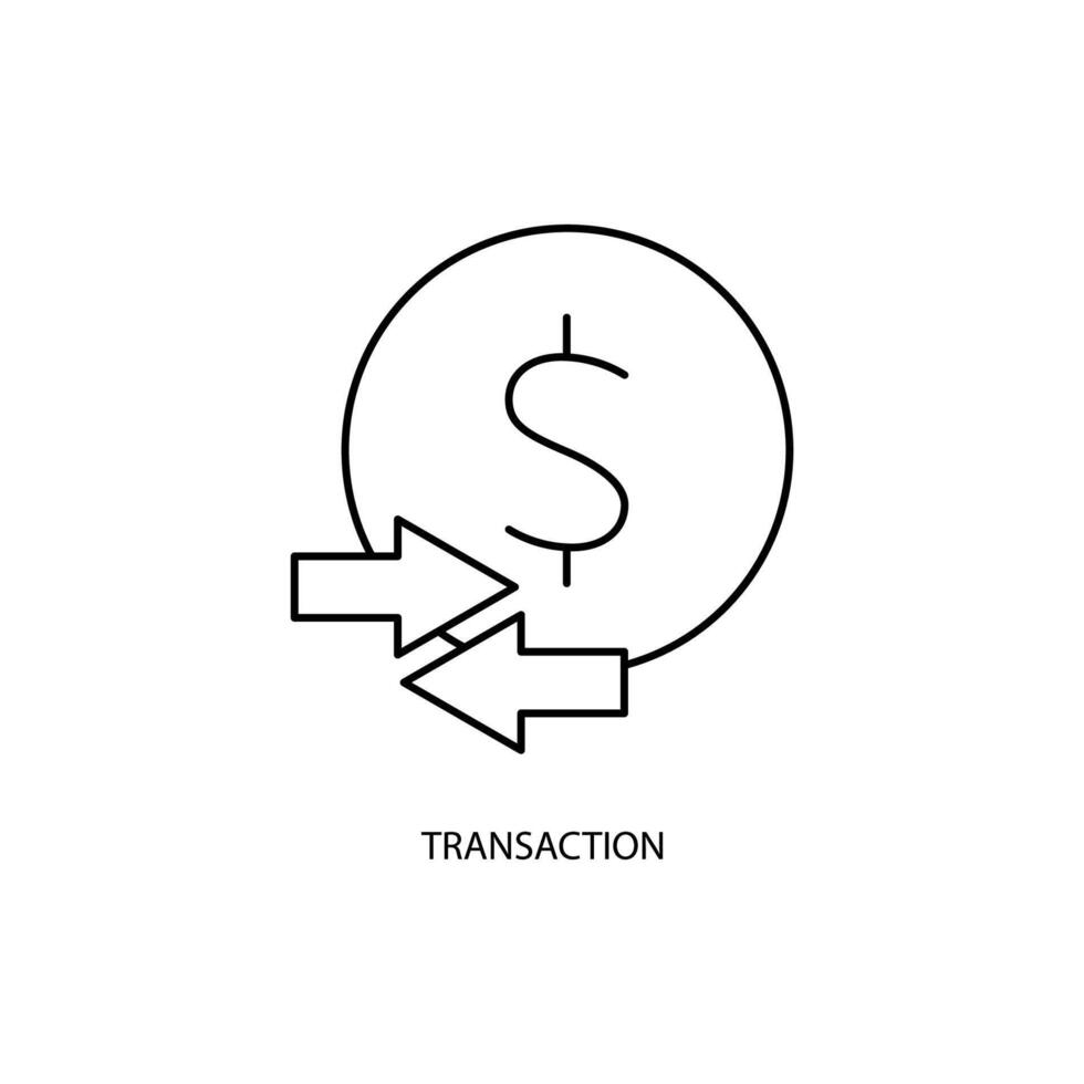 transaction concept line icon. Simple element illustration. transaction concept outline symbol design. vector