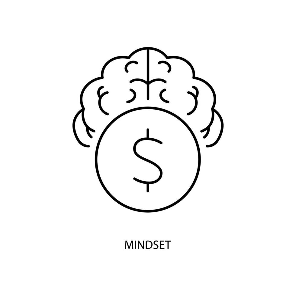 mindset concept line icon. Simple element illustration.mindset concept outline symbol design. vector