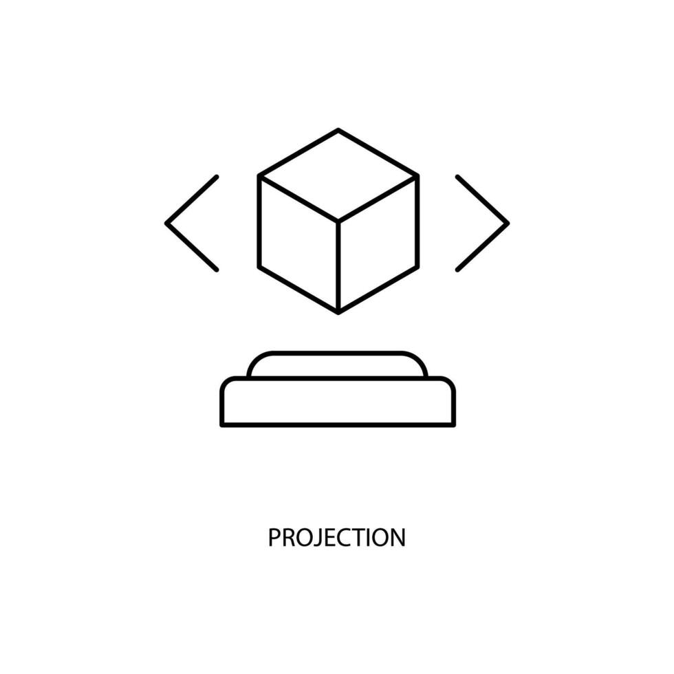 projection concept line icon. Simple element illustration. projection concept outline symbol design. vector