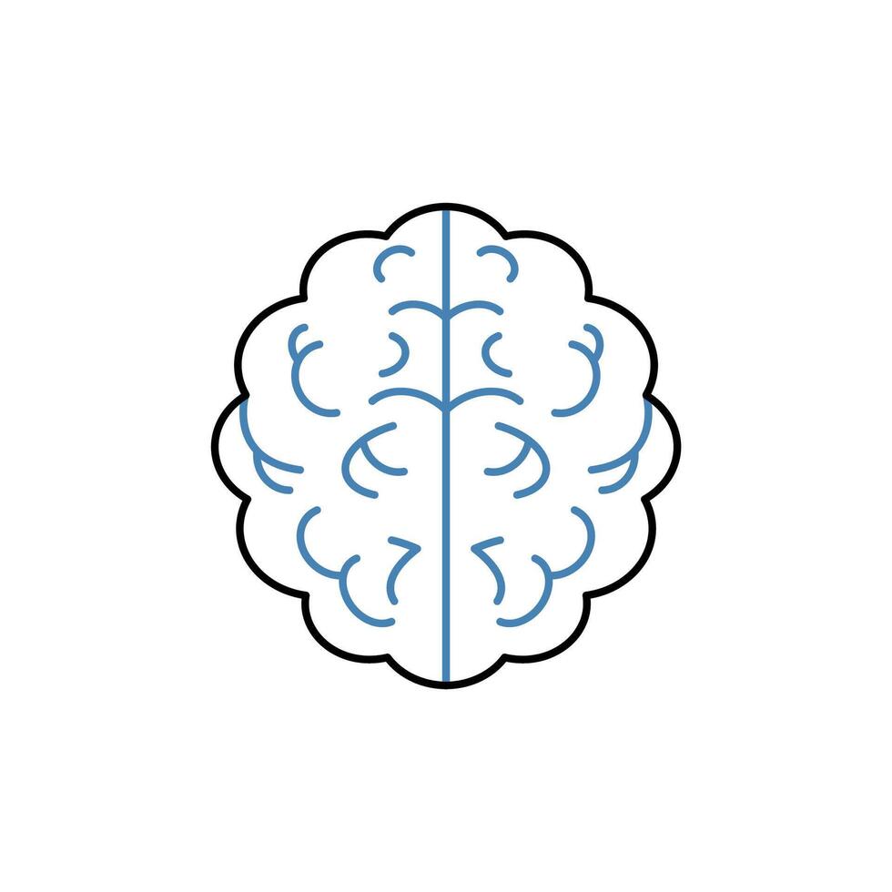 brain concept line icon. Simple element illustration. brain concept outline symbol design. vector