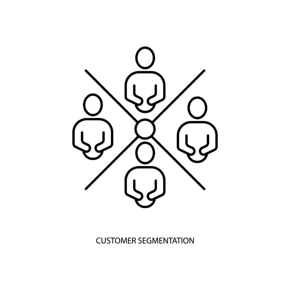 cliente segmentación concepto línea icono. sencillo elemento ilustración. cliente segmentación concepto contorno símbolo diseño. vector
