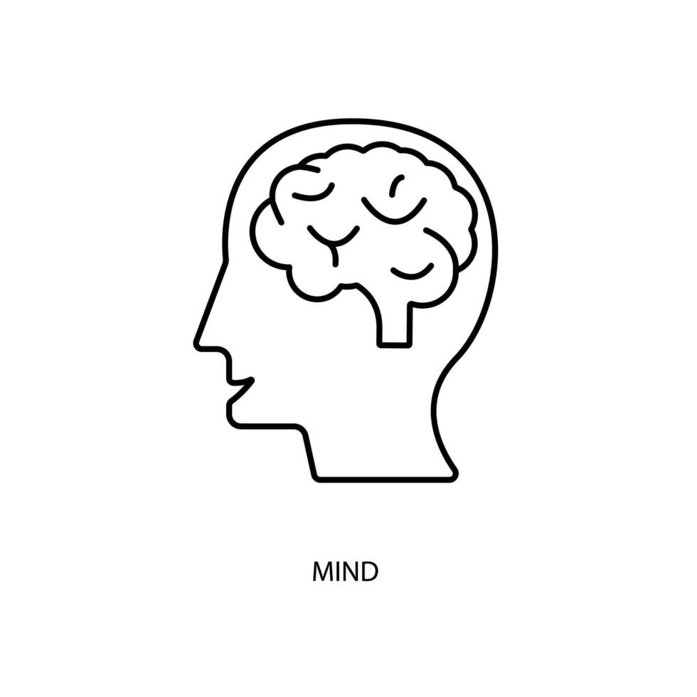 mind concept line icon. Simple element illustration. mind concept outline symbol design. vector