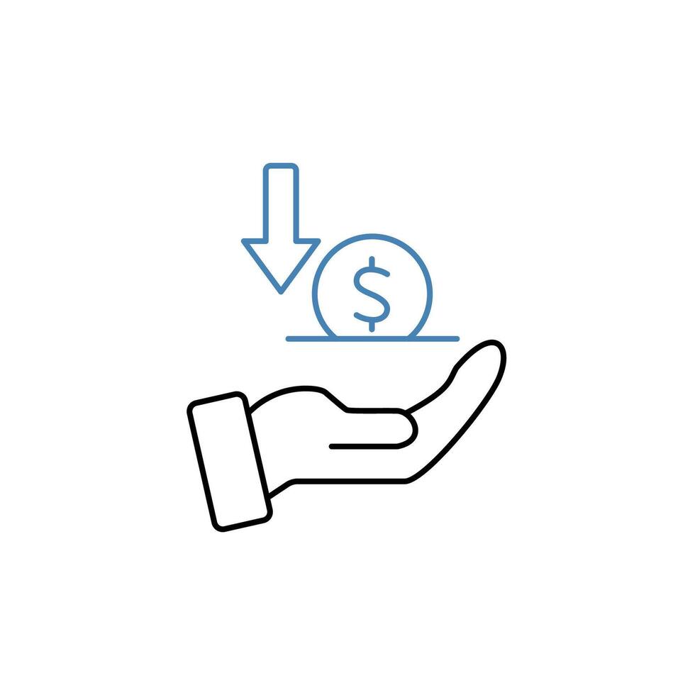 deposit concept line icon. Simple element illustration. deposit concept outline symbol design. vector