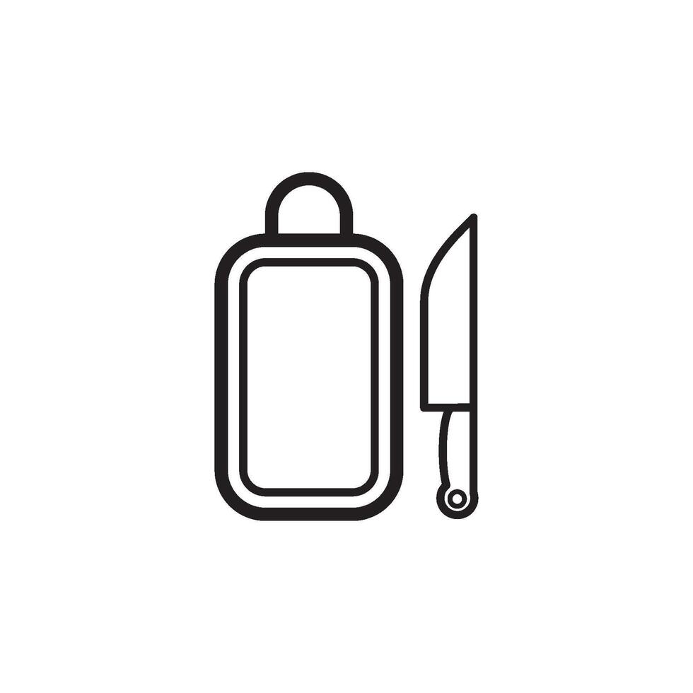 knife and cutting board Icon Vector Design Template