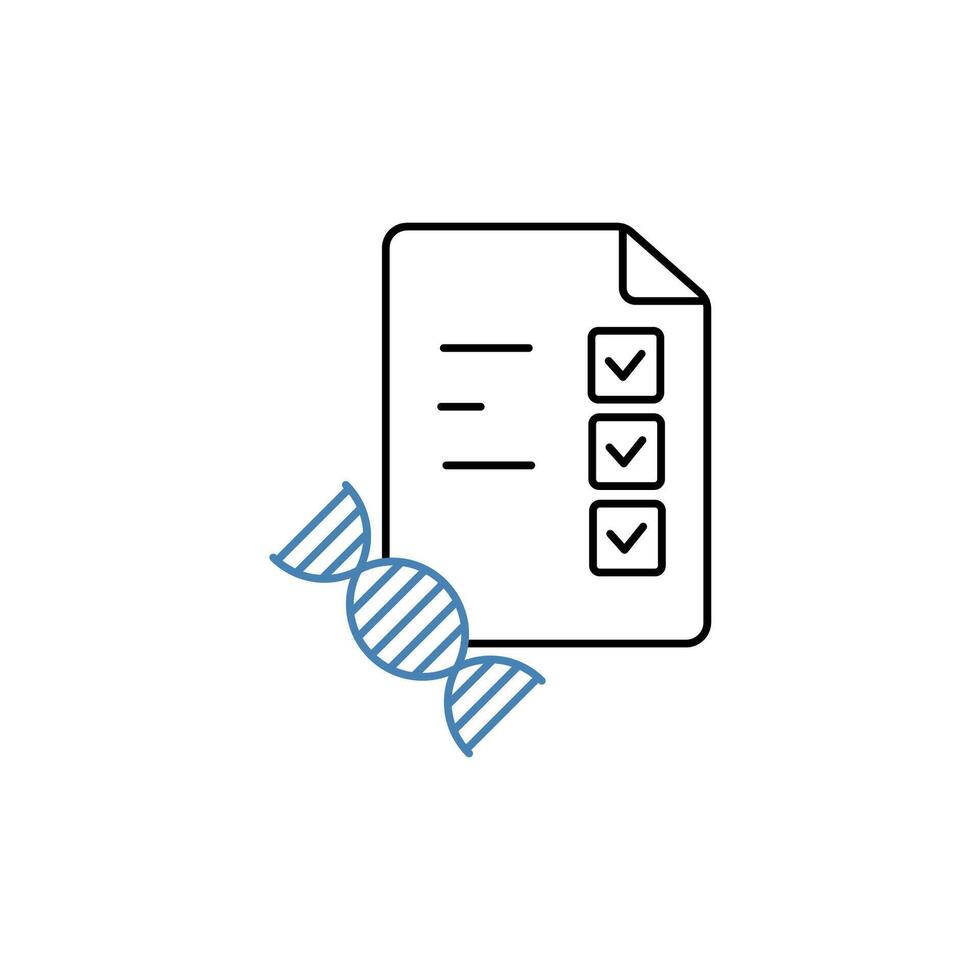 dna test concept line icon. Simple element illustration. dna test concept outline symbol design. vector