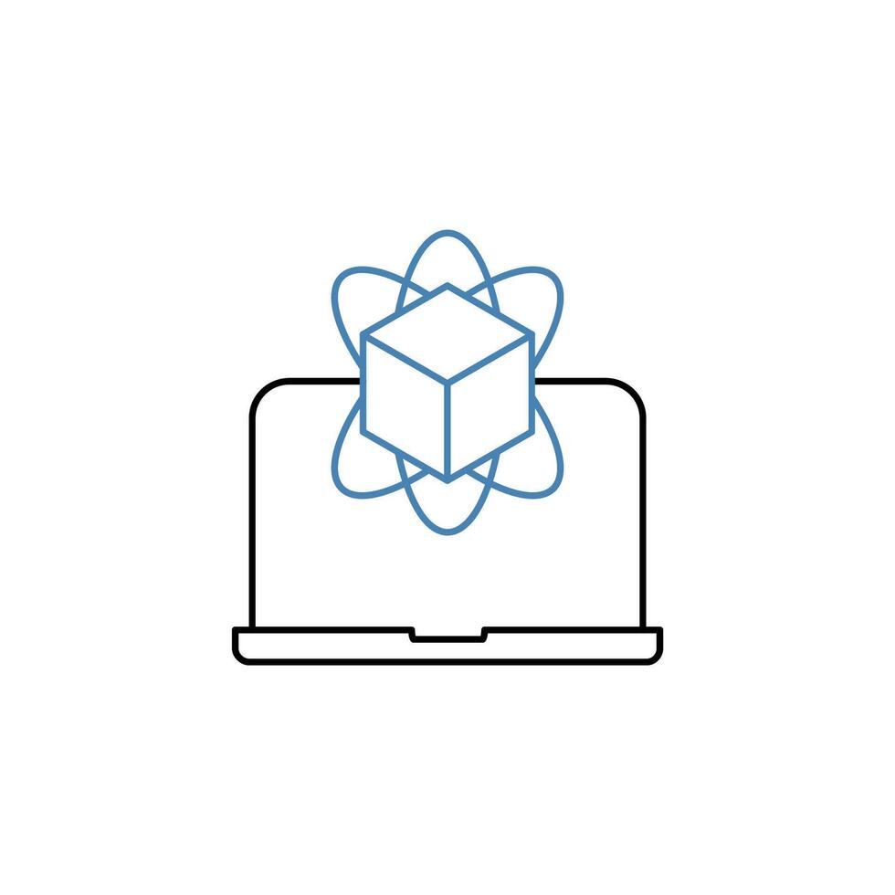 simulation concept line icon. Simple element illustration. simulation concept outline symbol design. vector