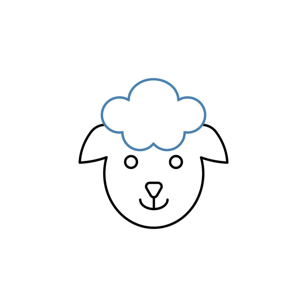 sheep face concept line icon. Simple element illustration. sheep face concept outline symbol design. vector