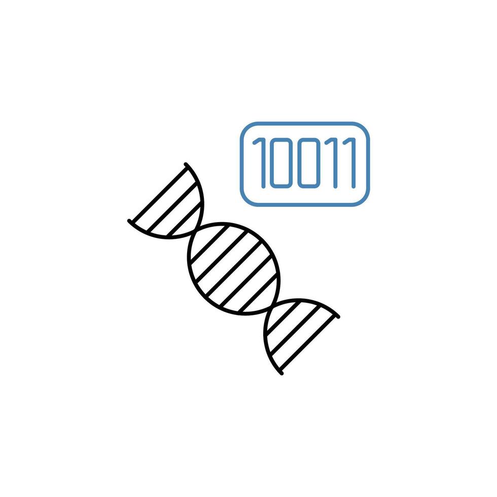genetic code concept line icon. Simple element illustration. genetic code concept outline symbol design. vector