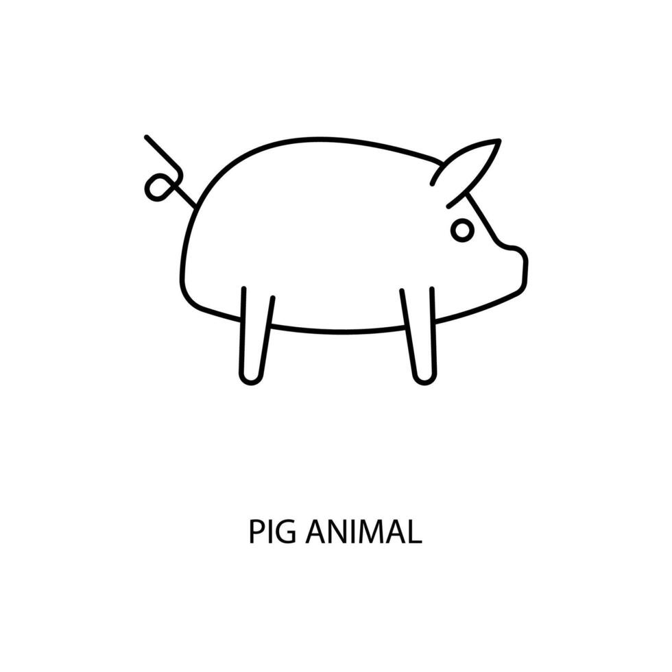 pig animal concept line icon. Simple element illustration. pig animal concept outline symbol design. vector