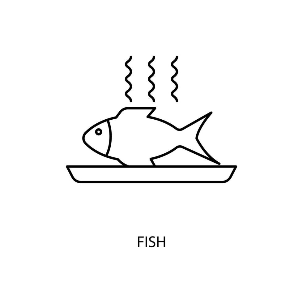 fish concept line icon. Simple element illustration. fish concept outline symbol design. vector