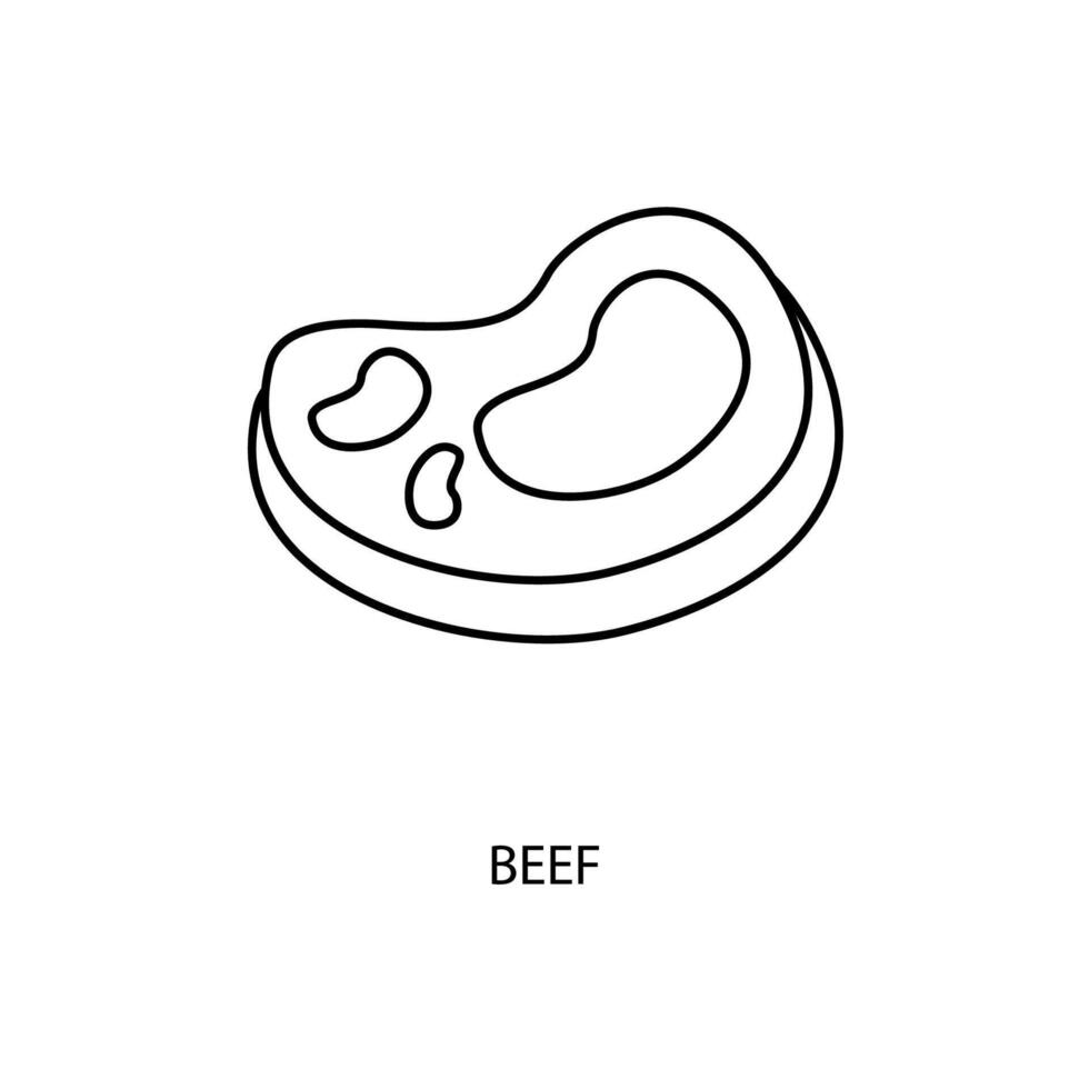 beef concept line icon. Simple element illustration. beef concept outline symbol design. vector