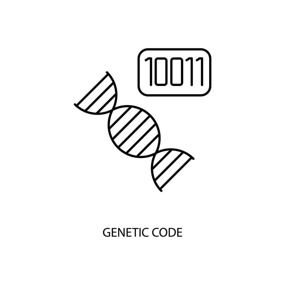 genetic code concept line icon. Simple element illustration. genetic code concept outline symbol design. vector