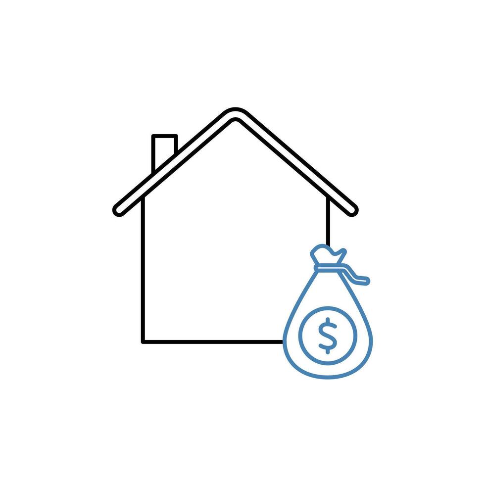 mortagage concept line icon. Simple element illustration. mortagage concept outline symbol design. vector