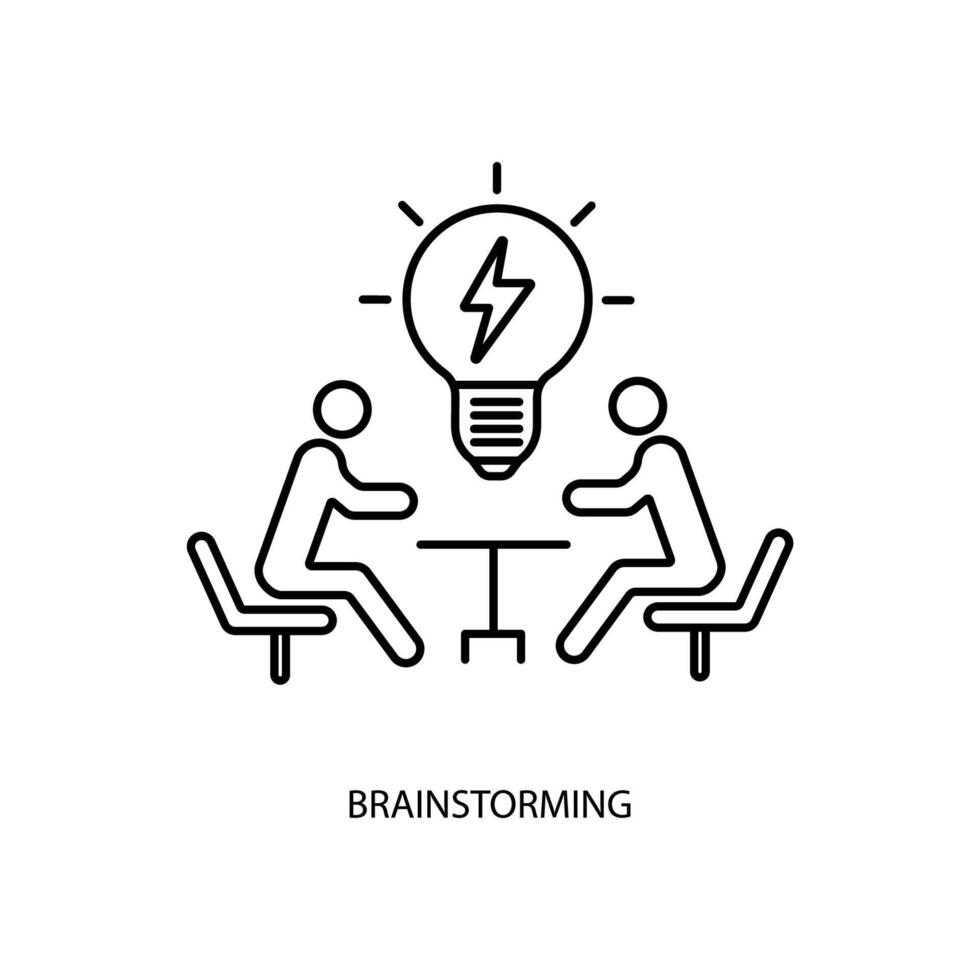 Brainstorming concept line icon. Simple element illustration. Brainstorming concept outline symbol design. vector