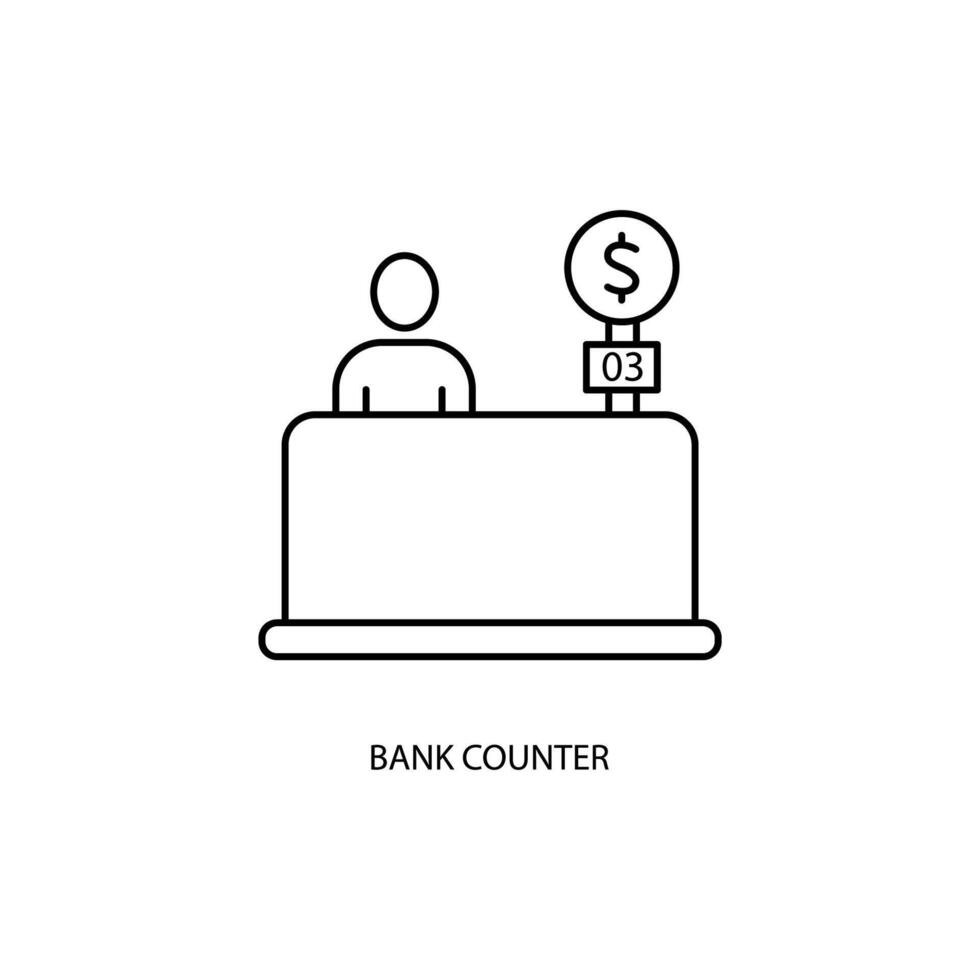 banco mostrador concepto línea icono. sencillo elemento ilustración. banco mostrador concepto contorno símbolo diseño. vector