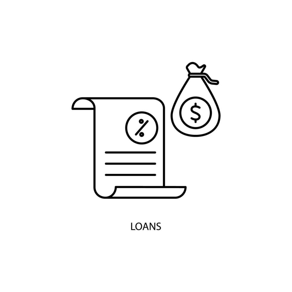 loans concept line icon. Simple element illustration. loans concept outline symbol design. vector