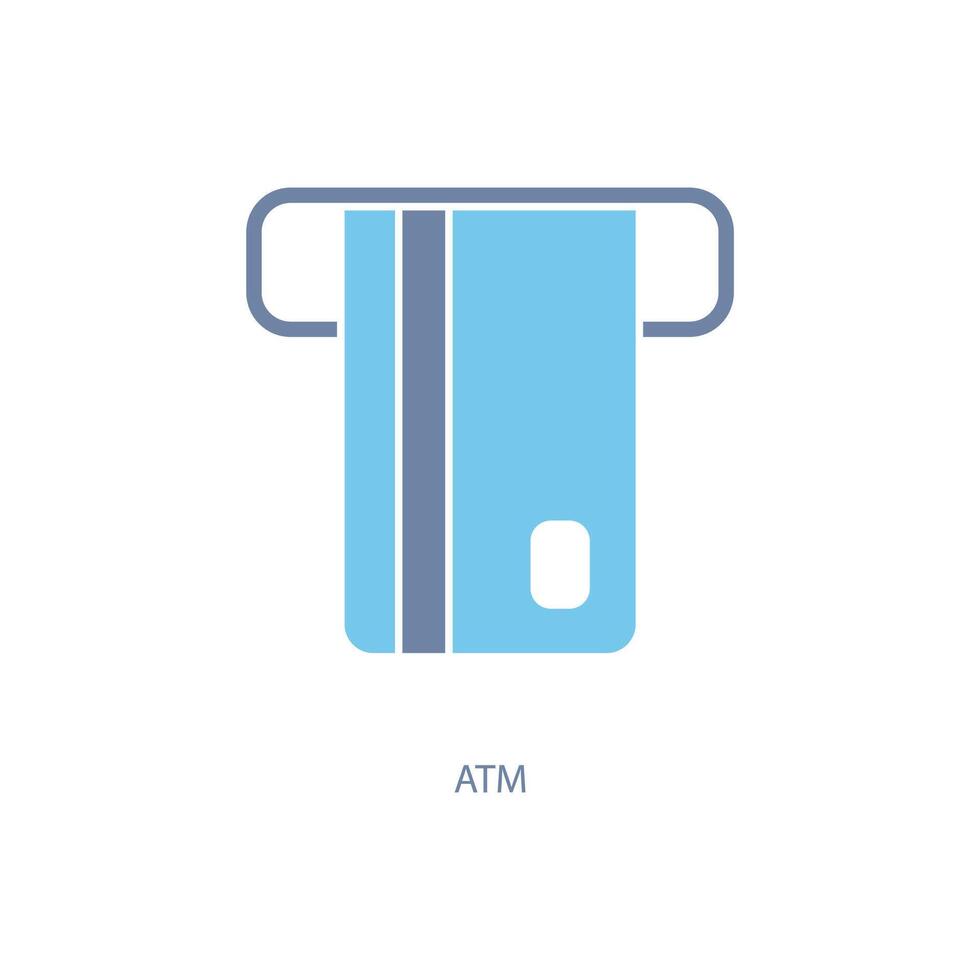 atm concept line icon. Simple element illustration. atm concept outline symbol design. vector