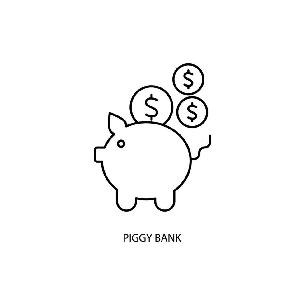 cerdito banco concepto línea icono. sencillo elemento ilustración. cerdito banco concepto contorno símbolo diseño. vector