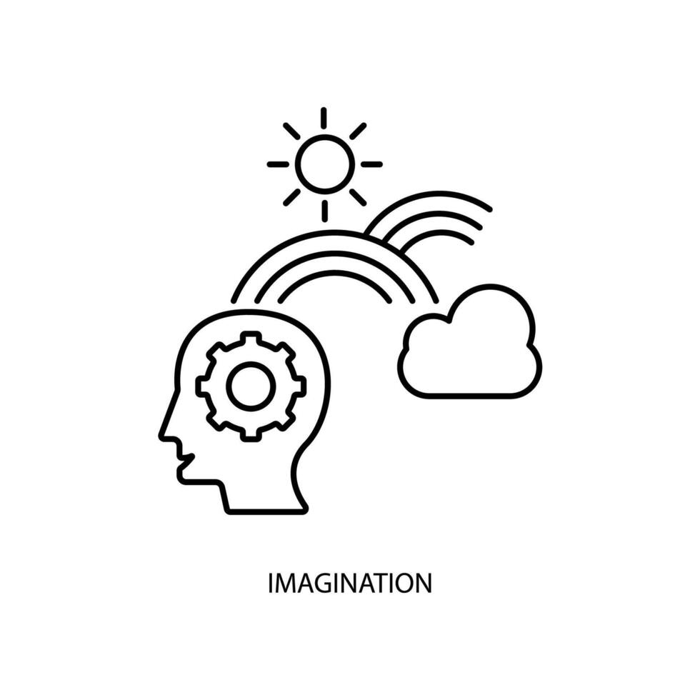 imagination concept line icon. Simple element illustration.imagination concept outline symbol design. vector