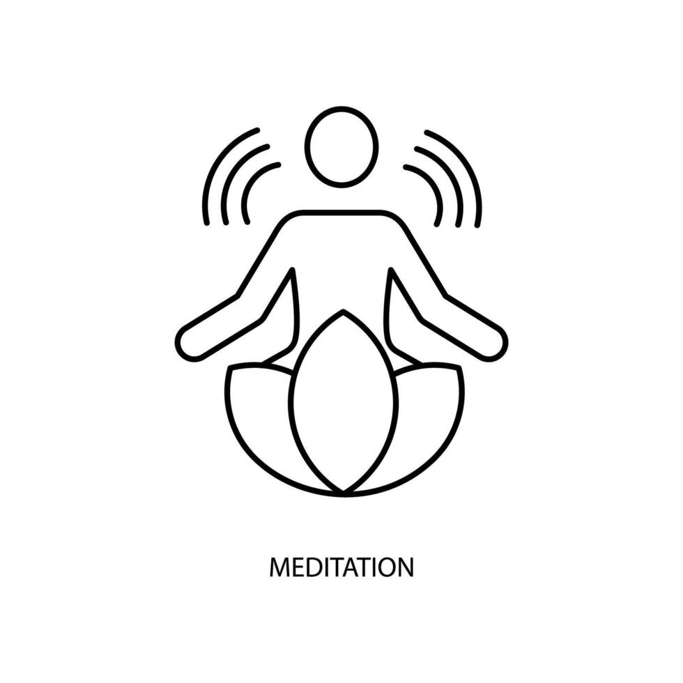 meditación concepto línea icono. sencillo elemento ilustración.meditación concepto contorno símbolo diseño. vector