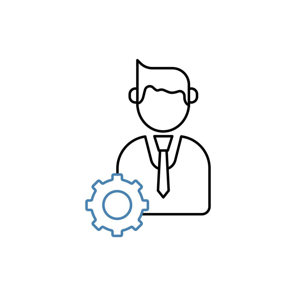 crm manager concept line icon. Simple element illustration. crm manager concept outline symbol design. vector