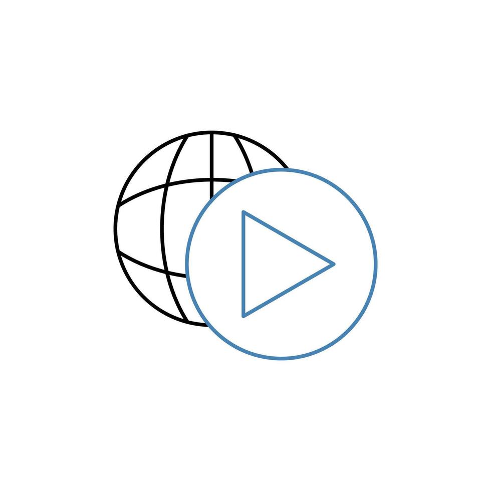 virtual tour concept line icon. Simple element illustration. virtual tour concept outline symbol design. vector
