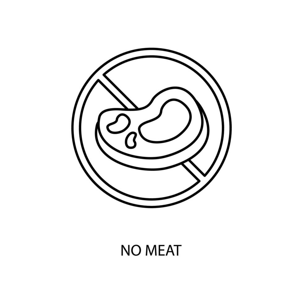 No carne concepto línea icono. sencillo elemento ilustración. No carne concepto contorno símbolo diseño. vector