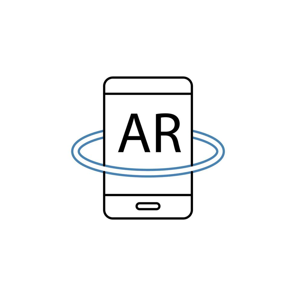 ar concept line icon. Simple element illustration. ar concept outline symbol design. vector