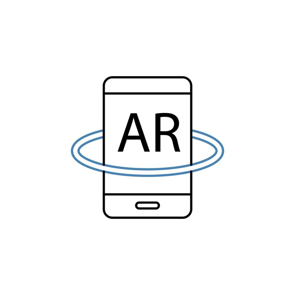 ar concept line icon. Simple element illustration. ar concept outline symbol design. vector