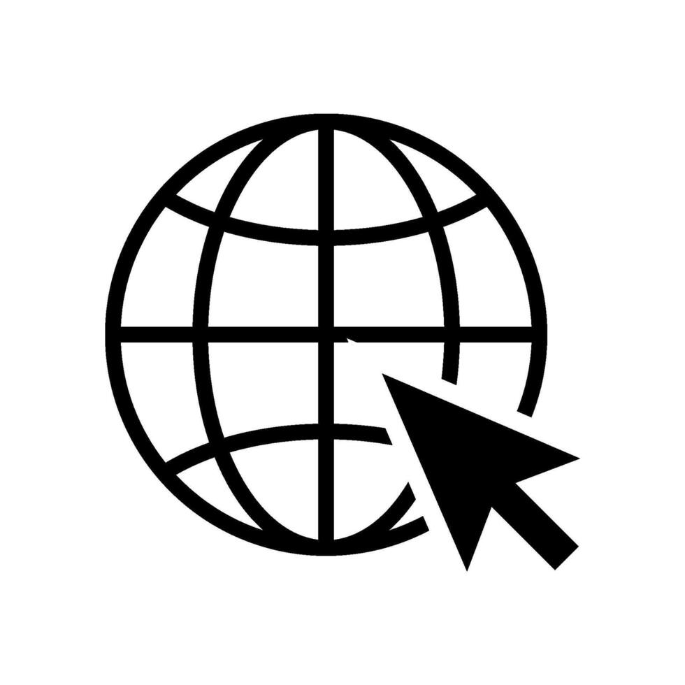 globe internet website icon vector template
