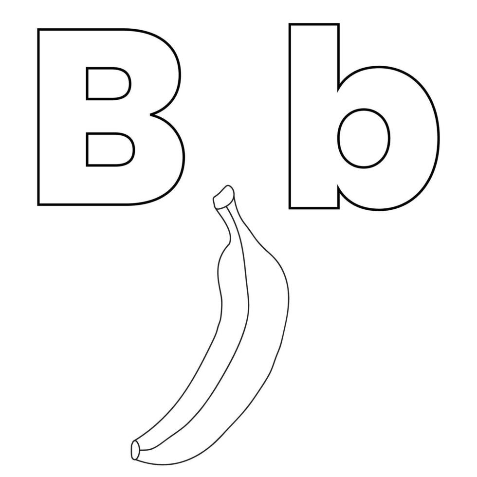 letra si para banana, vector ilustración de niños alfabeto colorante libro página con resumido acortar Arte para color niños libro.