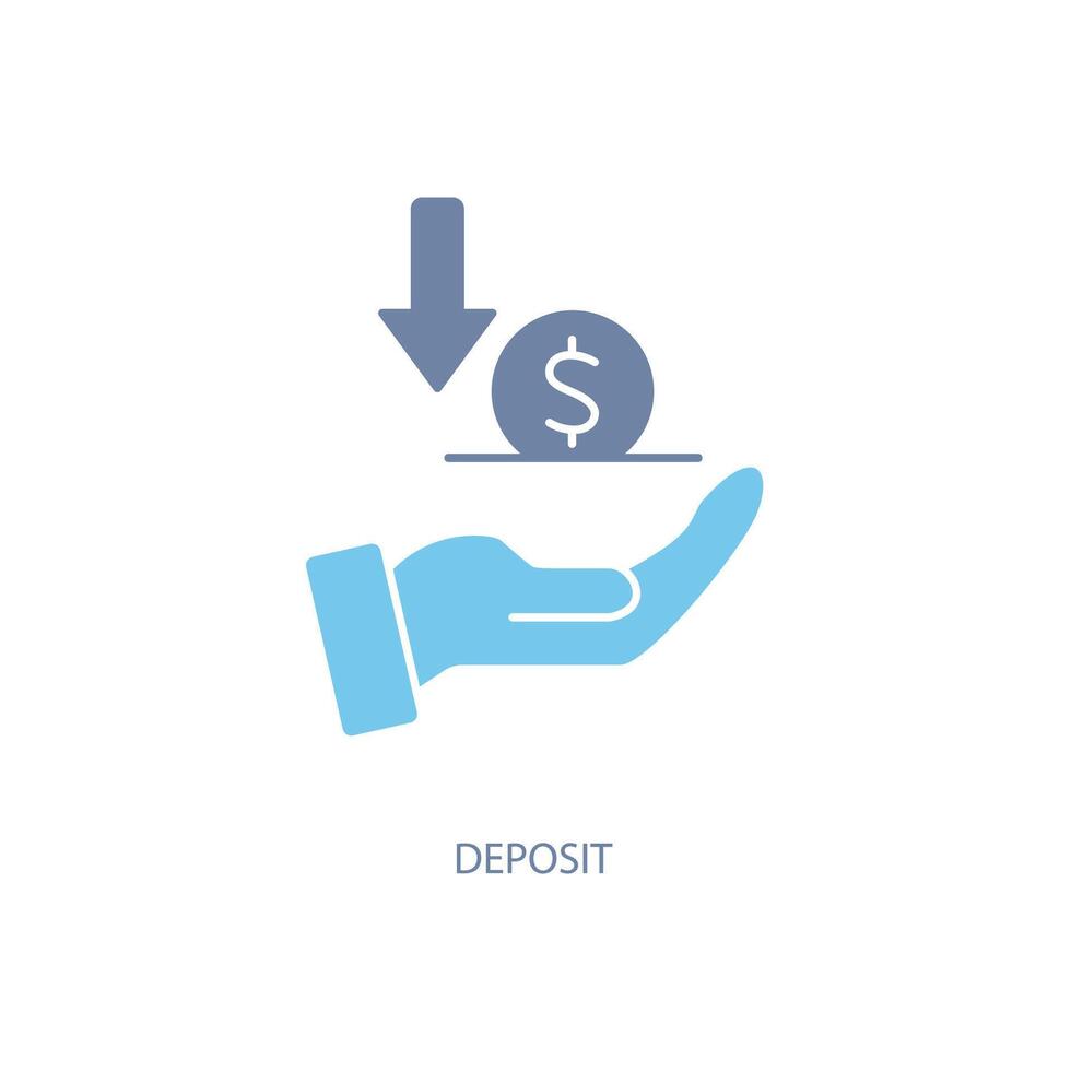 deposit concept line icon. Simple element illustration. deposit concept outline symbol design. vector