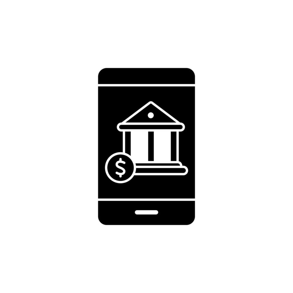móvil bancario concepto línea icono. sencillo elemento ilustración. móvil bancario concepto contorno símbolo diseño. vector