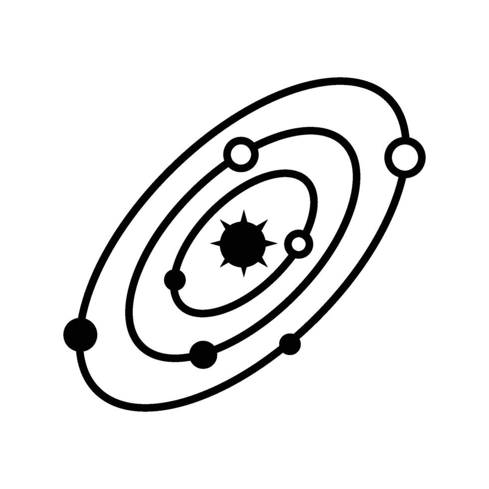 galaxy planet and satellite icon vector design template