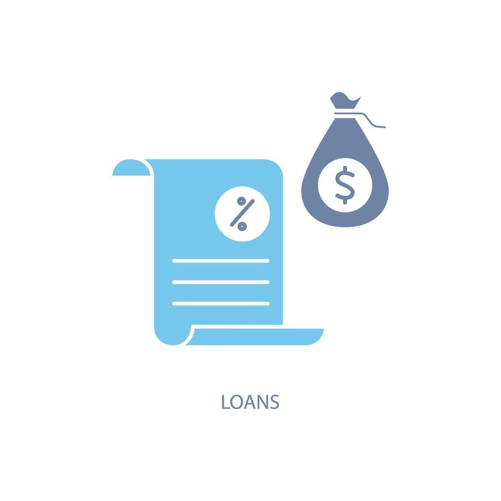 loans concept line icon. Simple element illustration. loans concept outline symbol design. vector