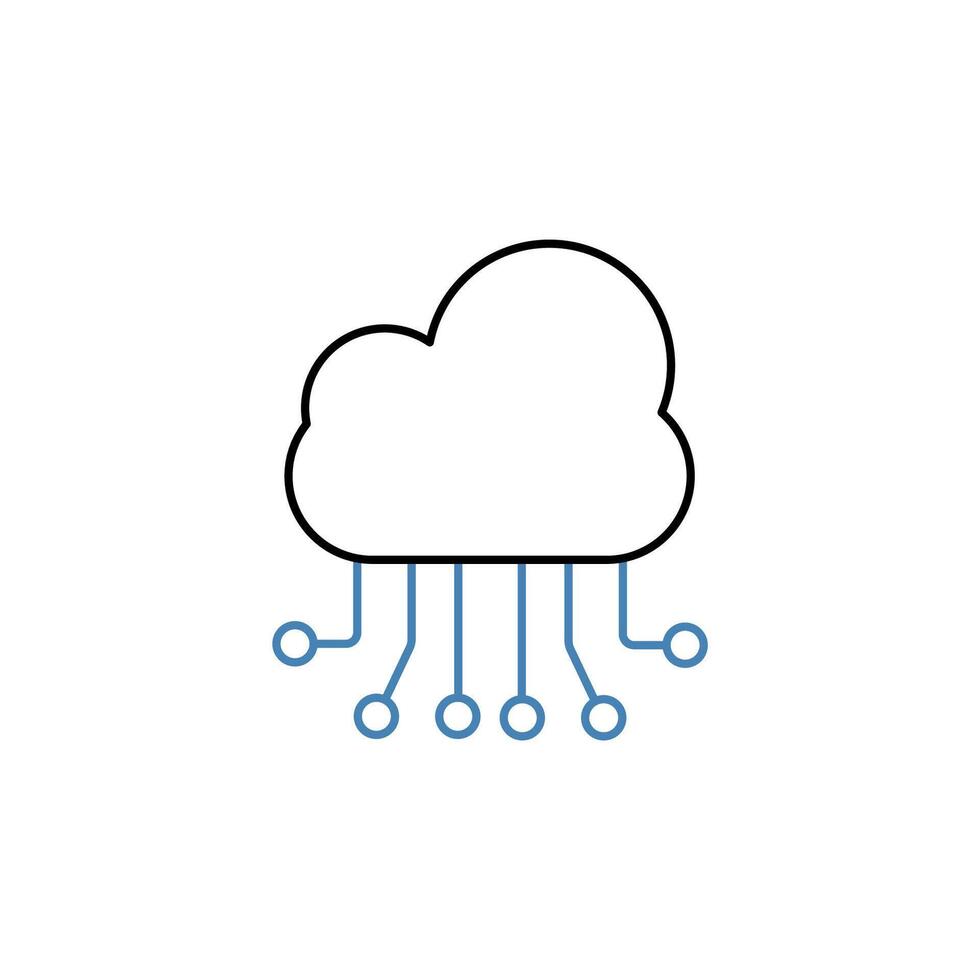 cloud crm concept line icon. Simple element illustration. cloud crm concept outline symbol design. vector