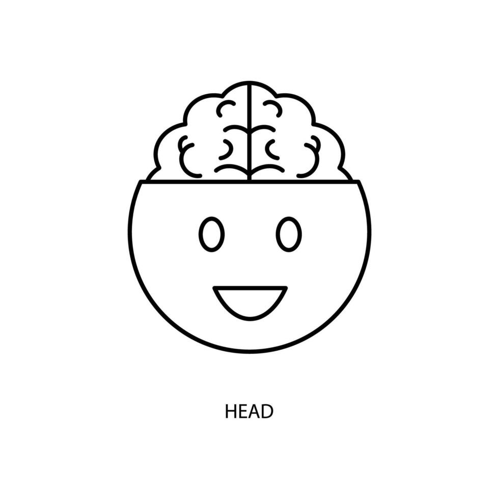 head concept line icon. Simple element illustration. head concept outline symbol design. vector