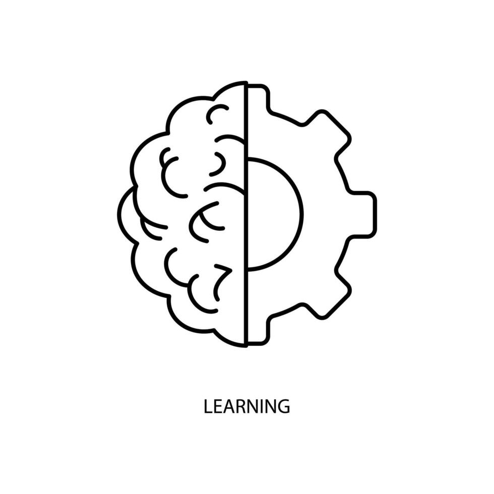 learning concept line icon. Simple element illustration. learning concept outline symbol design. vector