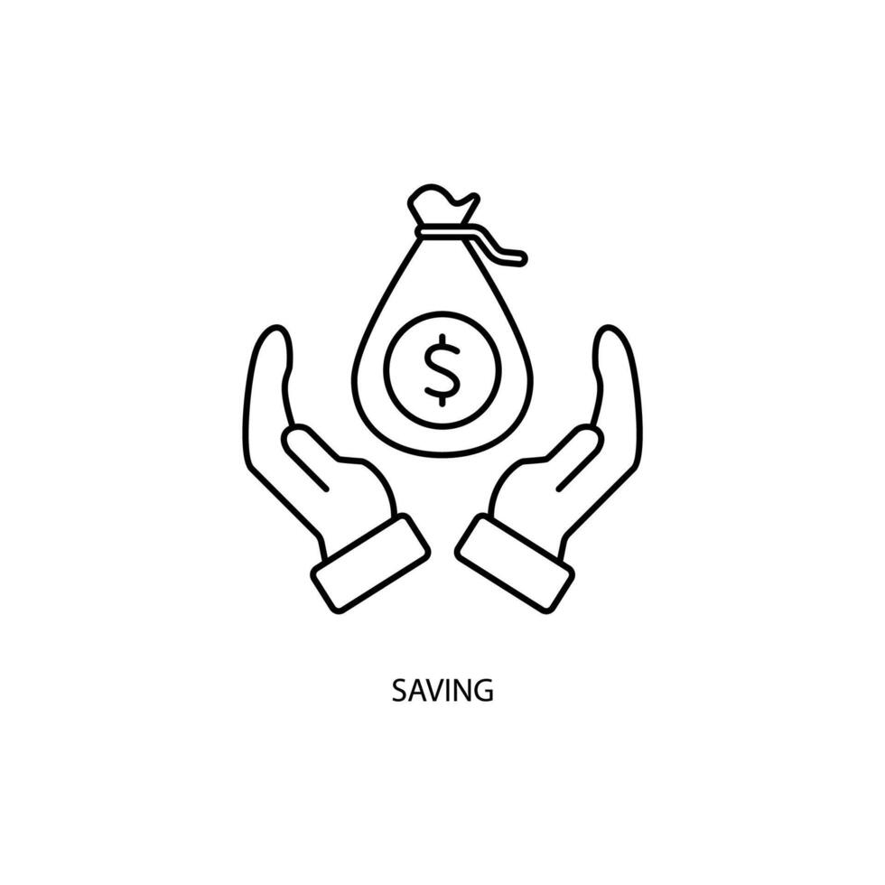 saving concept line icon. Simple element illustration. saving concept outline symbol design. vector