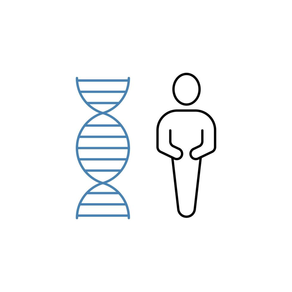 genetic concept line icon. Simple element illustration. genetic concept outline symbol design. vector