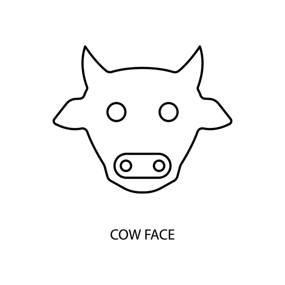 cow face concept line icon. Simple element illustration. cow face concept outline symbol design. vector