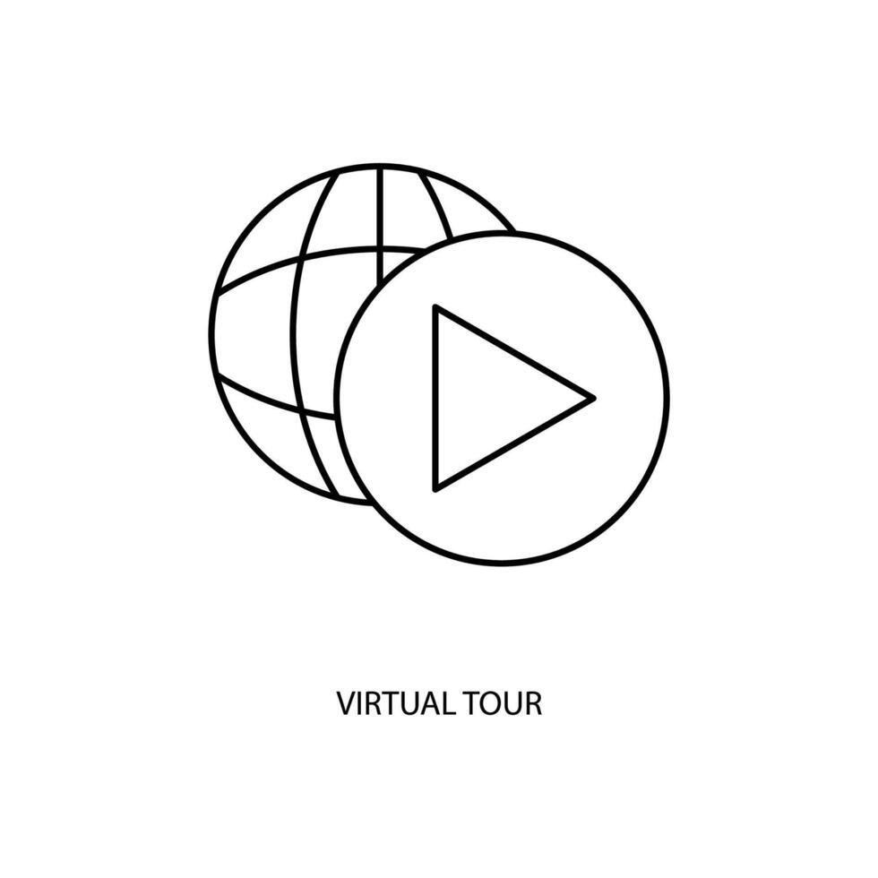 virtual tour concept line icon. Simple element illustration. virtual tour concept outline symbol design. vector