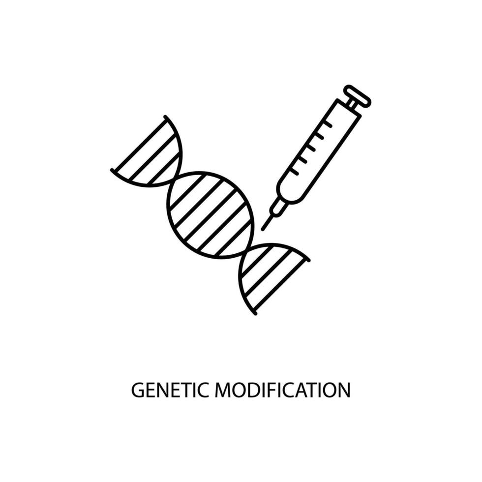 genetic modification concept line icon. Simple element illustration. genetic modification concept outline symbol design. vector