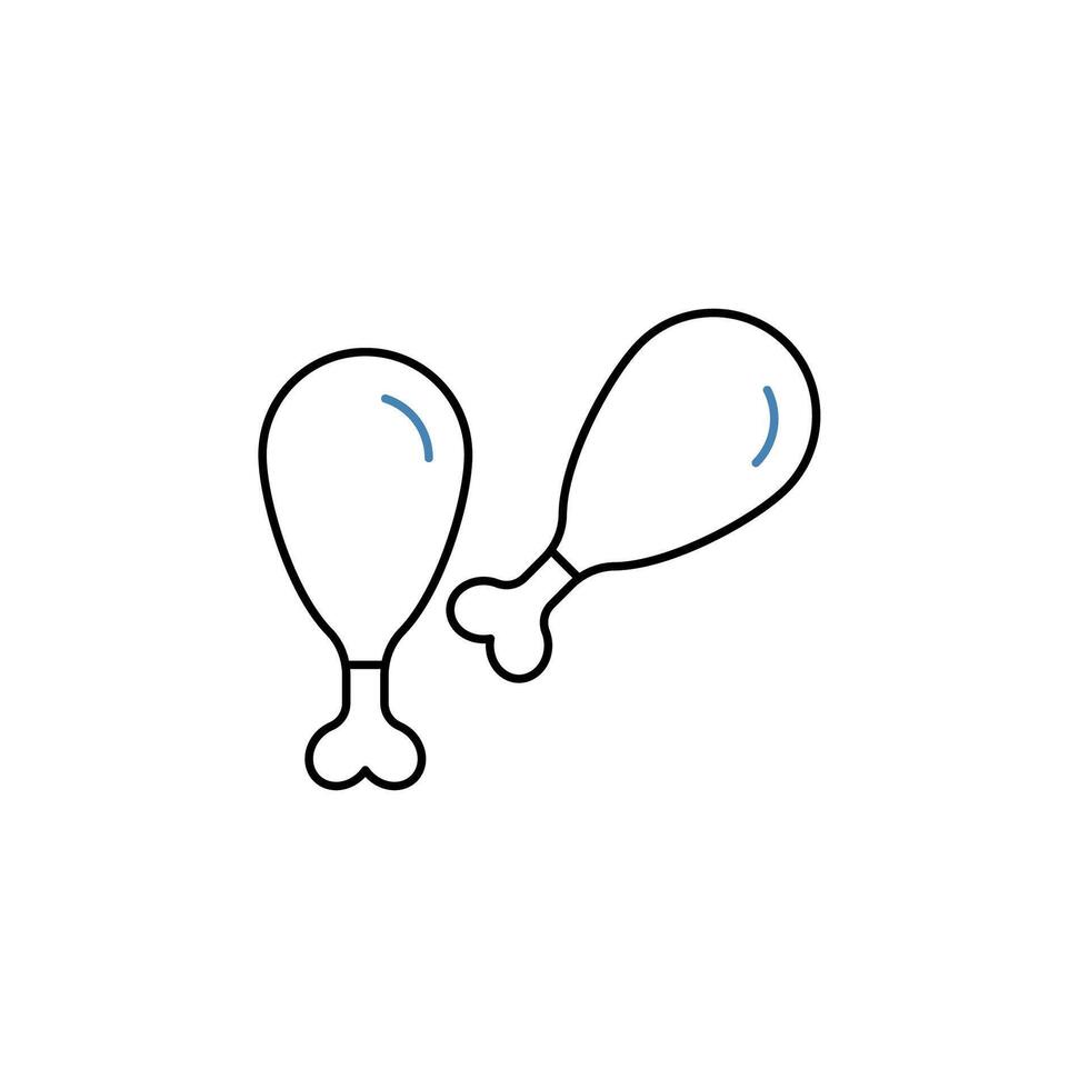 chicken thigh concept line icon. Simple element illustration. chicken thigh concept outline symbol design. vector