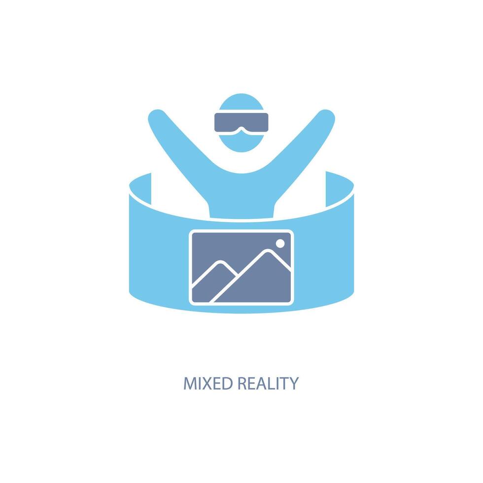 mixed reality concept line icon. Simple element illustration. mixed reality concept outline symbol design. vector