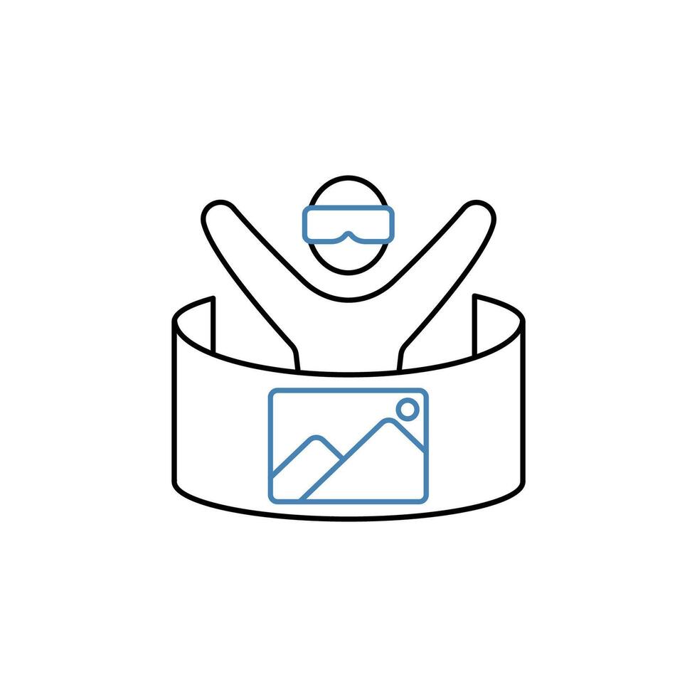mixed reality concept line icon. Simple element illustration. mixed reality concept outline symbol design. vector