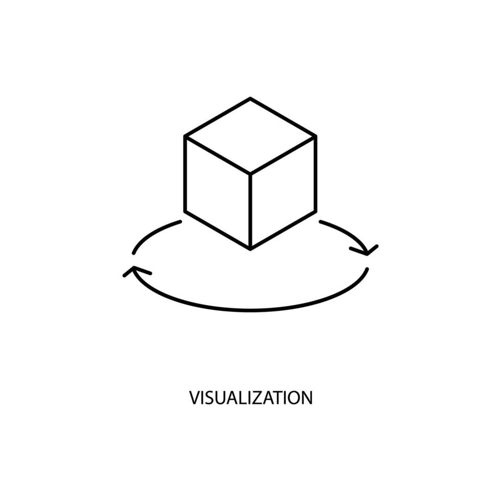 visualization concept line icon. Simple element illustration. visualization concept outline symbol design. vector