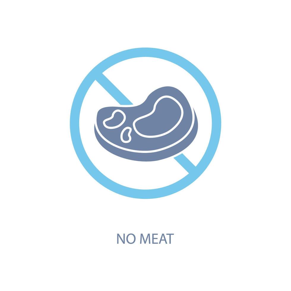 no meat concept line icon. Simple element illustration. no meat concept outline symbol design. vector