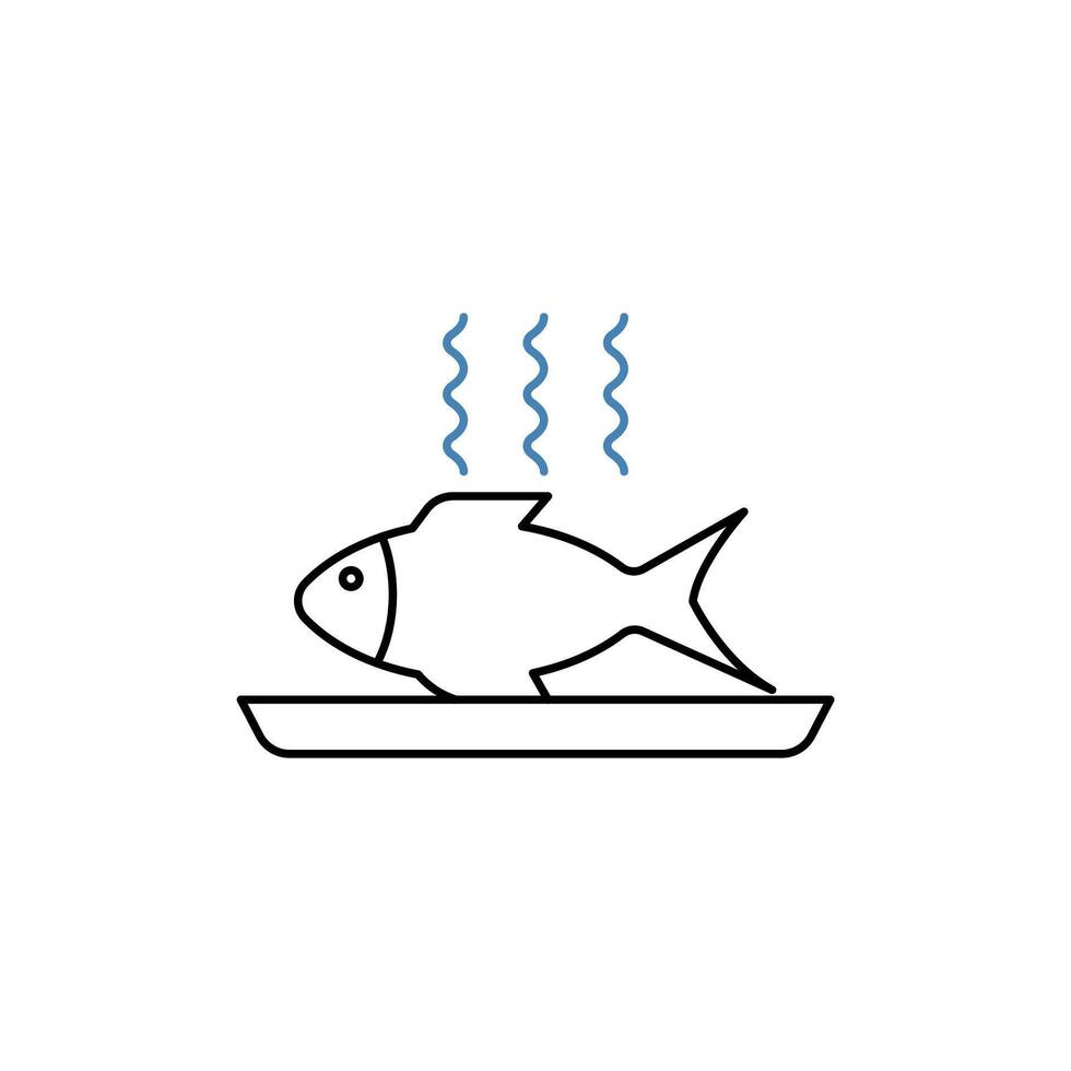 pescado concepto línea icono. sencillo elemento ilustración. pescado concepto contorno símbolo diseño. vector