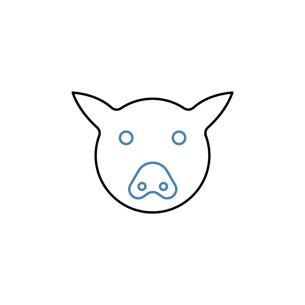 pig face concept line icon. Simple element illustration. pig face concept outline symbol design. vector